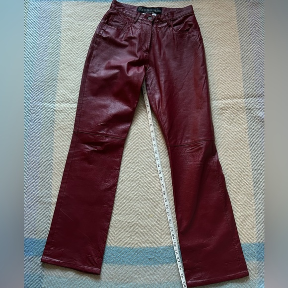 Red Leather Vintage Pants - Picture 2 of 5
